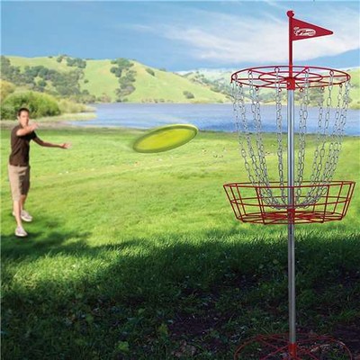 Wham-O Official Frisbee Disc Golf Set with 6 Discs and Red Target (Used)