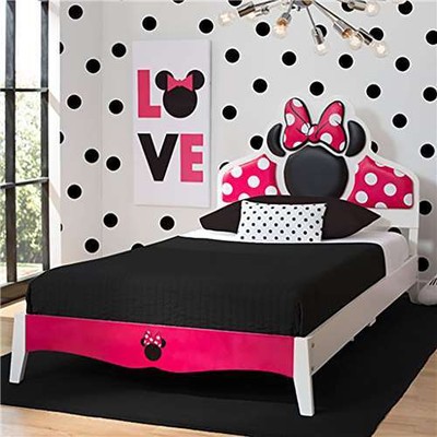 Delta Children Disney Minnie Mouse Wood Twin Furniture Bed Frame (Open Box)