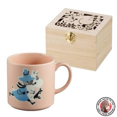 NEW Moomin Mug in Wooden Gift Box Large 350ml Diameter 9 x 9cm Snufkin Moomin