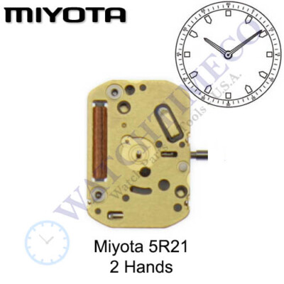 Genuine Miyota 5R21 Movement Japan 2 Hands