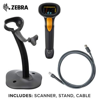 Symbol Zebra LS2208 Series Corded Handheld Standard Range Laser Scanner Kit...
