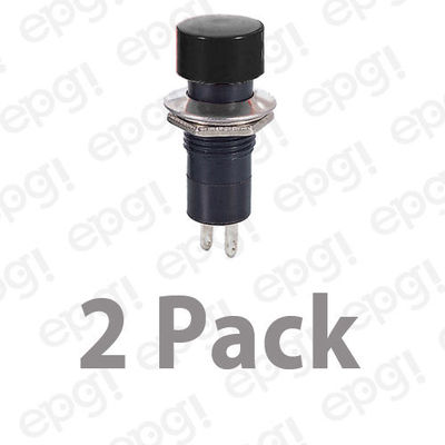 SPST (ON/OFF) BLACK PUSH BUTTON SWITCH ROUND 3AMPS - 125VAC #66-2406-2PK