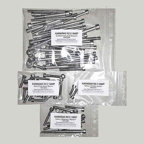 Kawasaki Kz Z 1000 P Police 1978-2005 Kit NÂ°3 Vis Btr Inox Carters Z1000 Kz1000