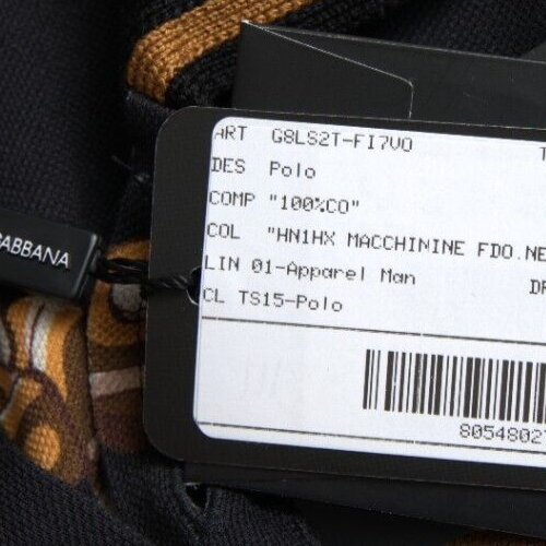 Pre-owned Dolce & Gabbana T-shirt Black Car Print Short Sleeve Polo Men It48/us38/m 670usd