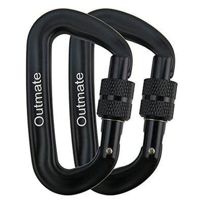 Carabiner, 2pcs 12kN Heavy-Duty Aluminum D-Shape Keychain, Dog Leash, Hammock...