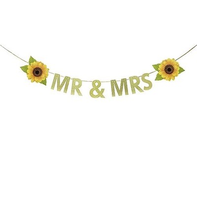 Mr & Mrs Sunflower BannerSunflower Themed Wedding DecorationBridal ShowerBach...
