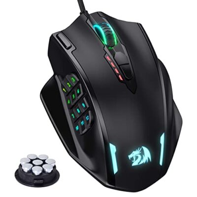 M908 Impact RGB LED MMO Gaming Mouse with 12 Side Buttons, Optical Wired Ergo...