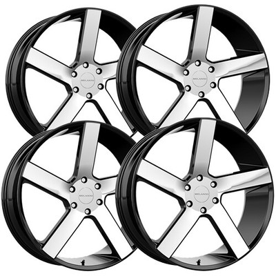 (4) Vision 472 Switchback 20x9 6x5.5'' +30mm Black/Machined Wheels Rims 20'' Inch