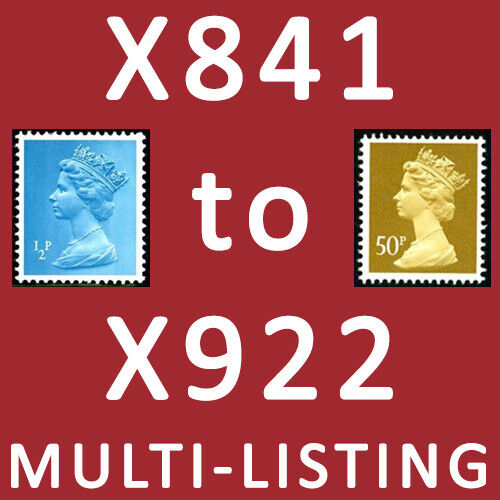 X841 To X922 Mnh Multi Listing - Harrison Phosphor Bands X Value/Series Machins