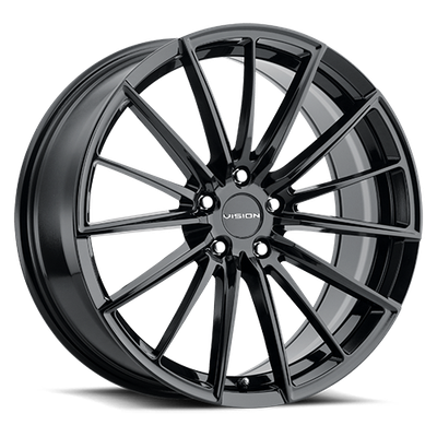 1 New Vision 473 Axis Gloss Black 20X8.5 5x4.5 (5x114.3) ET35 wheel