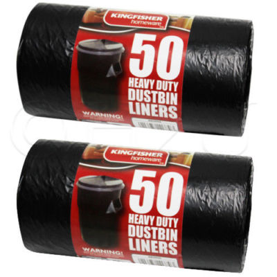 THICK STRONG 100 HEAVY DUTY BLACK REFUSE SACKS BIN LINERS RUBBISH BAGS