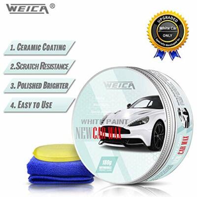 WEICA Car Wax White Solid for White Cars Carnauba Car Wax Kit Cleaner Car Wax...