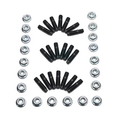 Milodon Oil Pan Studs Black Oxide Hex Nut Ford Mopar Pontiac Kit