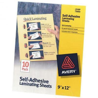 Avery Self-Adhesive Laminating Sheets 9"X12" 10/Pkg-, 73603