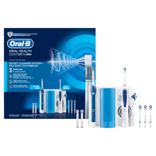 Oral-B Mundpflege-Center Pro 2000 Elektrische Zahnbürste + Oxyjet Munddusche