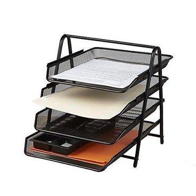 Mind Reader 4-Tier Paper Tray, Desktop Organizer, File Storage, Workspace, Of...