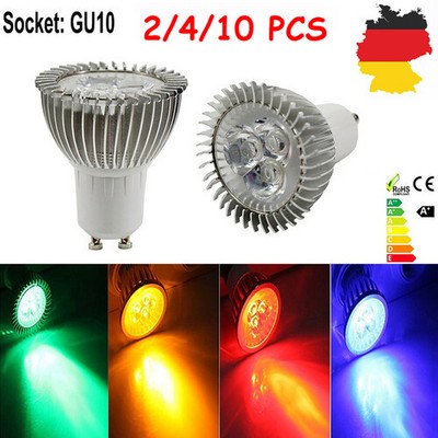 2/4/10 Stück GU10 3W LED Lampe Strahler Spot Reflektor Leuchtmittel Lampen DE