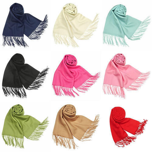 2PLY LONG 78X28 Solid Plain Scarves High Quality Shawl Blanket Wrap Stole Scarf