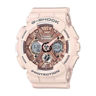Pre-owned Casio G-shock Analog-digital Rose Gold Dial Women Gma-s120mf-4adr (g732)