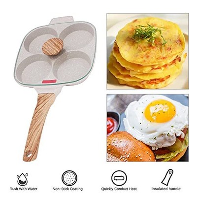 Egg PanEgg Frying Pan with Lid Nonstick 4 Cups Pancake Pan Fried Egg Pan for ...