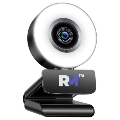 Webcam Full HD with USB 3 Adjustable Ring Light Web Camera for PC Desktop/Laptop