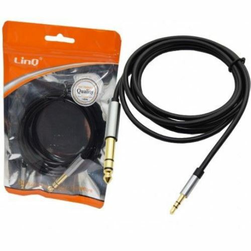 Cavo Audio Da Jack 3,5mm Maschio A Jack 6,35mm Maschio Lungo 1Mt Linq KL-9232