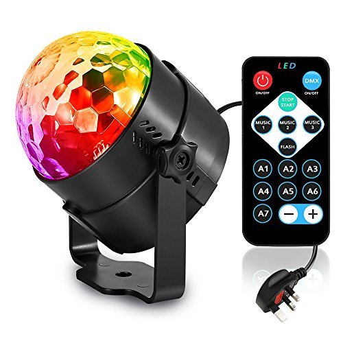 Sound Activated Led Lights Party Disco Ball Wedding Stage Lightnings w/ Remote