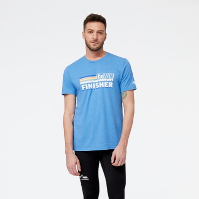

New Balance Mens United Airlines NYC Half Finisher Graphic Short Sleeve Blue, Team royal