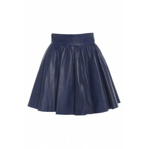 Pre-owned Of The Realm Ocean Blue Branded Skater Ladies Leather Skirt Sizes 6,8,10,12,16uk Xmas Sale
