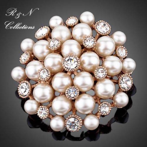 Chapado en Oro Rosa Swarovski Prendedores y broches de Moda