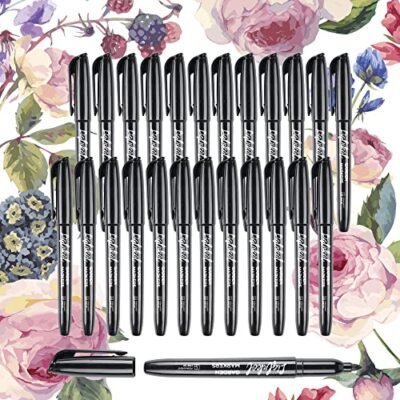 Garden Permanent Markers with Fine Tip Liqinkol Bulk Pack of 24 with Black Wo...