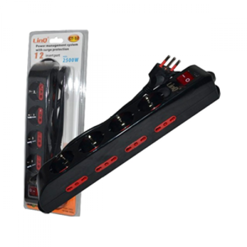 Multipresa 12 posti spina ita 4 schuko/bipasso + 8 bipasso 10/16a Linq Ct-12