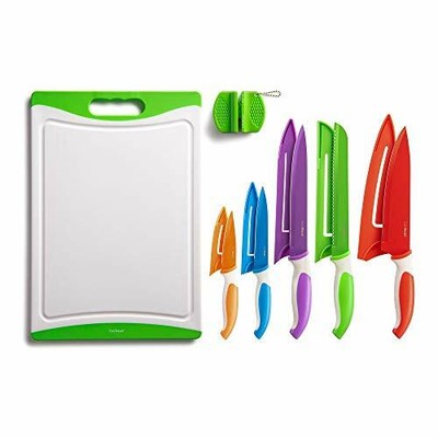 With Sheaths Cutting Board And A Sharpener For Kitchen