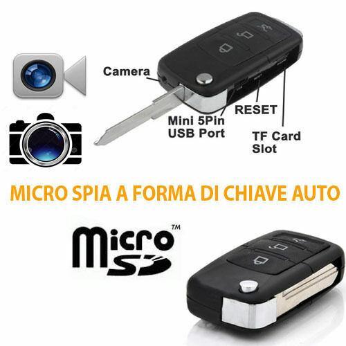 Micro Telecamera Video Camera Spia Spy Portachiavi Chiave Telecomando Auto cir