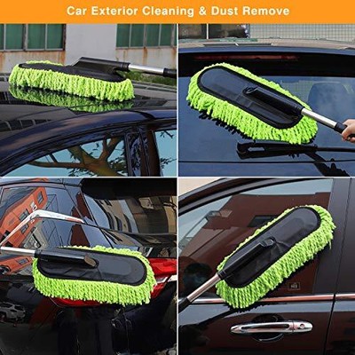 Microfiber Car Duster with Extendable Handle for Interior Exterior Cleaning