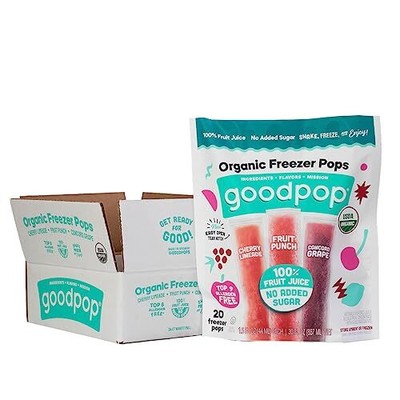 Organic Freezer Pops - Cherry Limeaide, Fruit Punch, Grape, 100% Juice, No Ad...