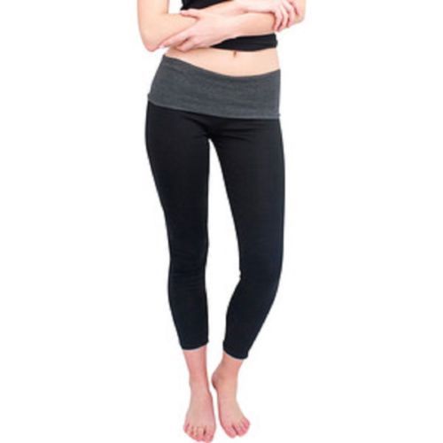 Cotton Blend Capri Black Activewear Tops for Women