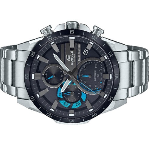 Pre-owned Casio Edifice Black Dial Silver Stainless Steel Strap Men Watch Eqs-940db-1bvudf