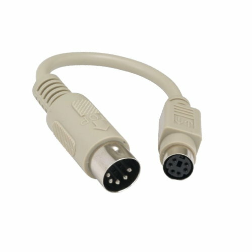 KNTK 6" DIN 5 Male to MDIN 6 Female Adapter Cable PS/2 to AT Keyboard Connector