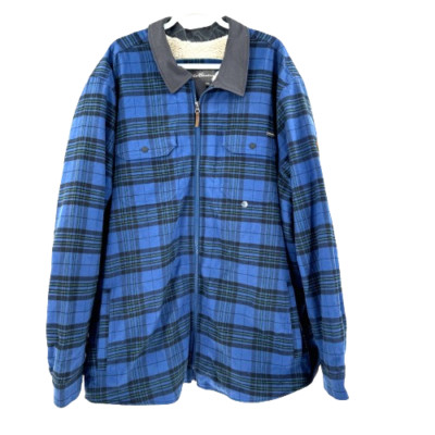 Eddie Bauer Outdoor Men's Sherpa Lined Shacket Shirt Jacket Size 3XLT Blue NEW