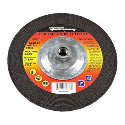 Forney 71879 Grinding Wheel with 58Inch11 Threaded Arbor Metal Type 27 A24R