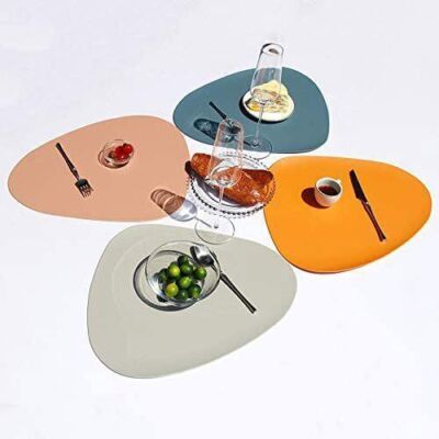17.7'' x 14.37'' placemats table mat wipeable washable oval for kitchen table 4x 