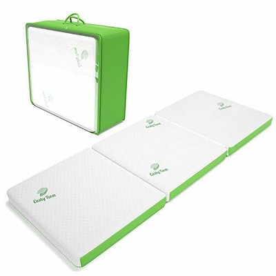 Tri-Fold Folding Mattress W Storage & Carry Case Best As Kids Guest