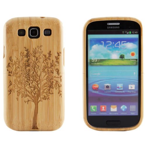 Funda de bambú/Madera/Cubierta para Samsung Galaxy S III