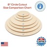 Wood Plywood Circles 8 inch, 1/4 Inch Thick, Round Wood Cutouts, Pack of 5 Baltic Birch Unfinished Wood Plywood Circles for Crafts, by Woodpeckers