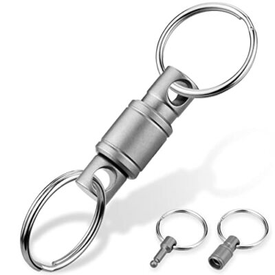 Titanium Quick Release Keychain Upgraded Detachable Key Ring Key Holder with 2