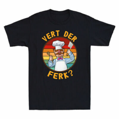Swedish Chef Vert Der Ferk Holding Knife Sunset Vintage Design Men's T-Shirt