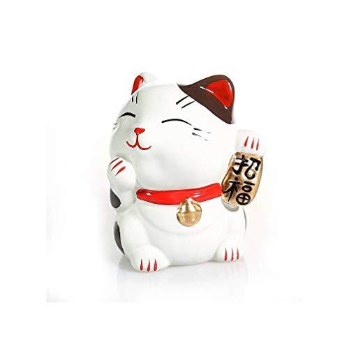 Lachineuse - Chat Maneki Neko - Figurine Statuette Chat Japonais Porte Bonheur -