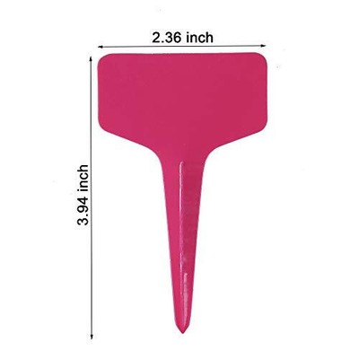 100 Pcs Plastic Plant Labels T-Type Garden Tags with Marking Pen