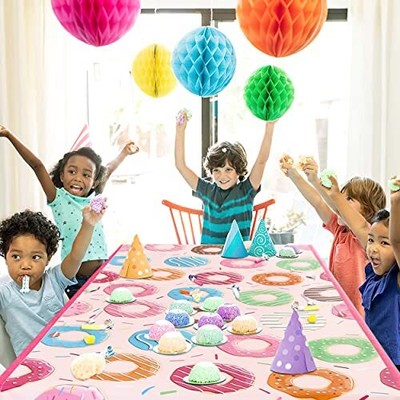 Donut Party Tablecloth Rectangle - 60x84in Dessert Donut Table Cover Donut Pa...